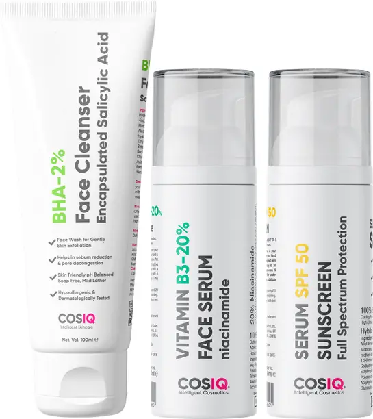 Cos-IQ Hydrate & Revive Kit Oily skin Face Cleanser, Face Serum, Sunscreen Serum (3 Items in the set)