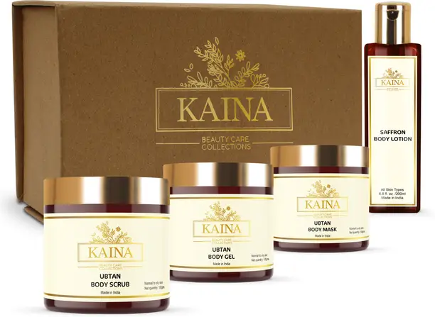kaina skincare UBTAN BODY POLISHING KIT (A combo of body scrub, body gel, body mask, & body lotion)  (4 Items in the set)
